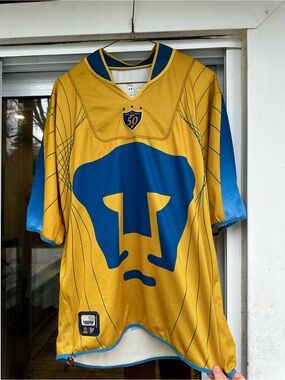Puma Gold and Navy 50 Shield Soccer Jersey